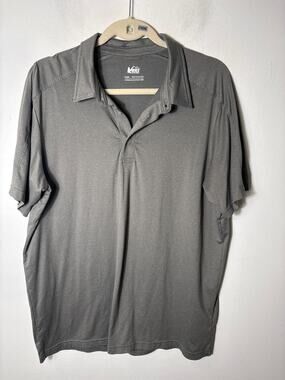 Mens REI Gray Polo Sz L